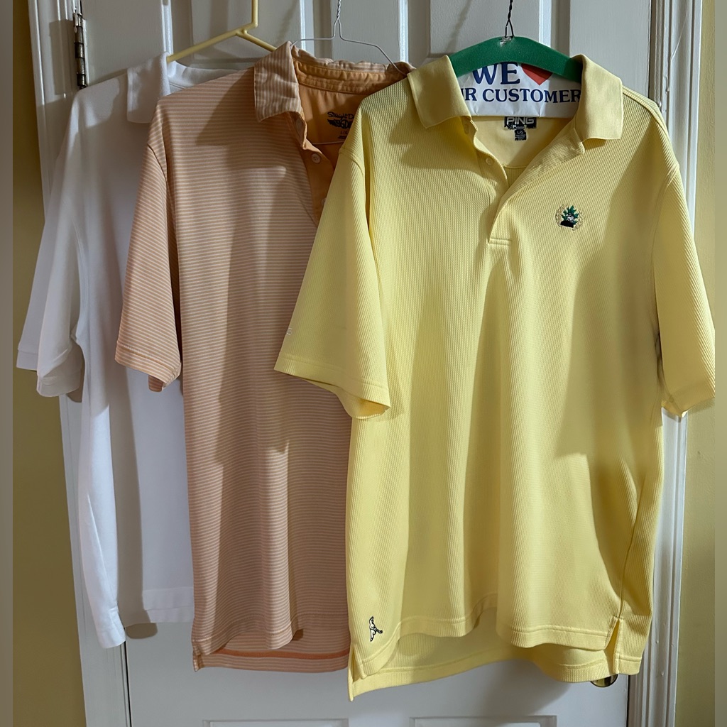 Nike Straight Down Ping Bundle Of 3 Mens Golf Short Sleeve Shirts L